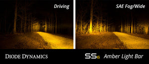 Diode Dynamics 6 In LED Light Bar Single Row Straight SS6 - Amber Driving Light Bar (Pair)