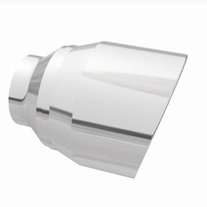 MagnaFlow Tip Stainless Double Wall Round Single Outlet Polished 4.5in DIA 2.5in Inlet 5.75in Length