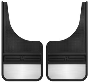 Husky Liners Universal 12in Wide Black Rubber Front Mud Flaps w/ Weight