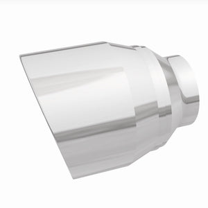 MagnaFlow Tip Stainless Double Wall Round Single Outlet Polished 4.5in DIA 2.5in Inlet 5.75in Length