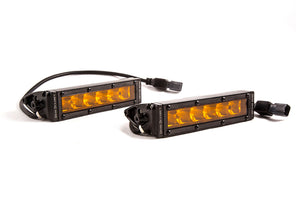 Diode Dynamics 6 In LED Light Bar Single Row Straight SS6 - Amber Wide Light Bar (Pair)